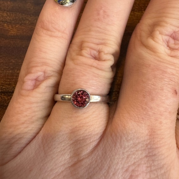 Pink Tourmaline 1.10 ct and Sterling Silver Bezel Set Ring Sz 6 NWOT - Picture 3 of 12